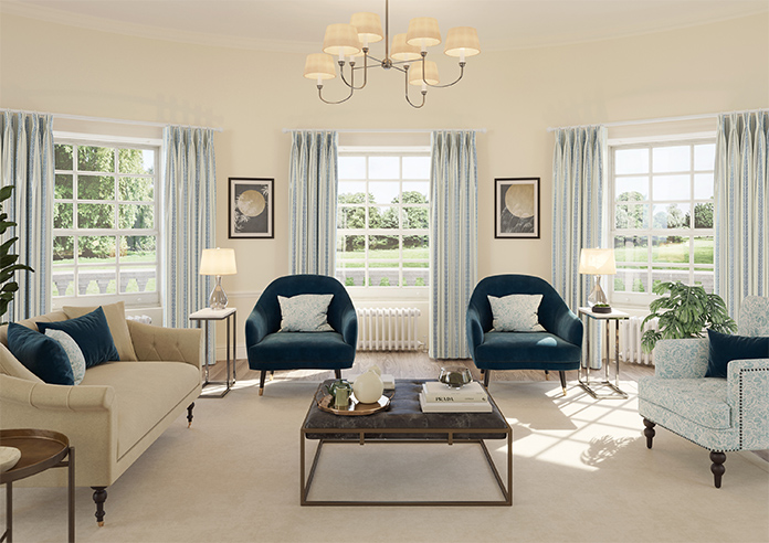 Laurel Stripe, Royal - Made to Measure Curtains - Image 14